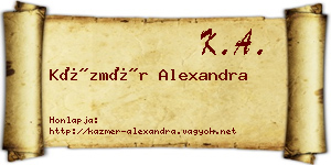 Kázmér Alexandra névjegykártya