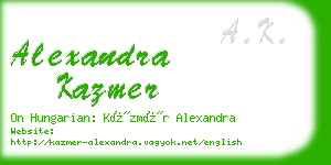 alexandra kazmer business card